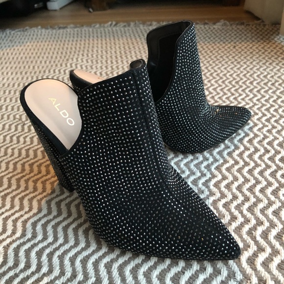 Glittery black mule heels. NWT - Picture 4 of 12